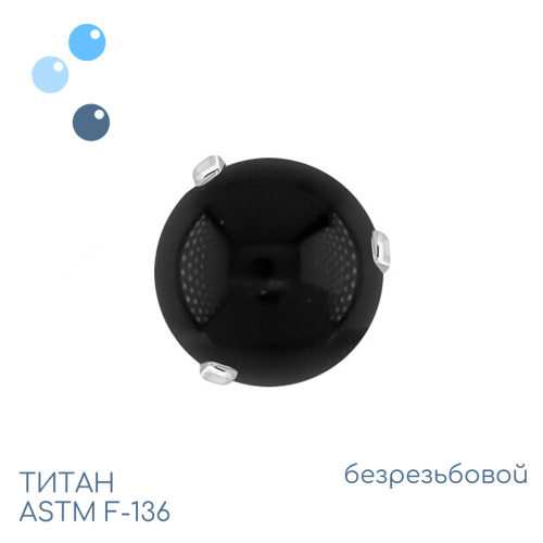 Топ шар в лапках Черный Оникс безрезьбовой фото 2